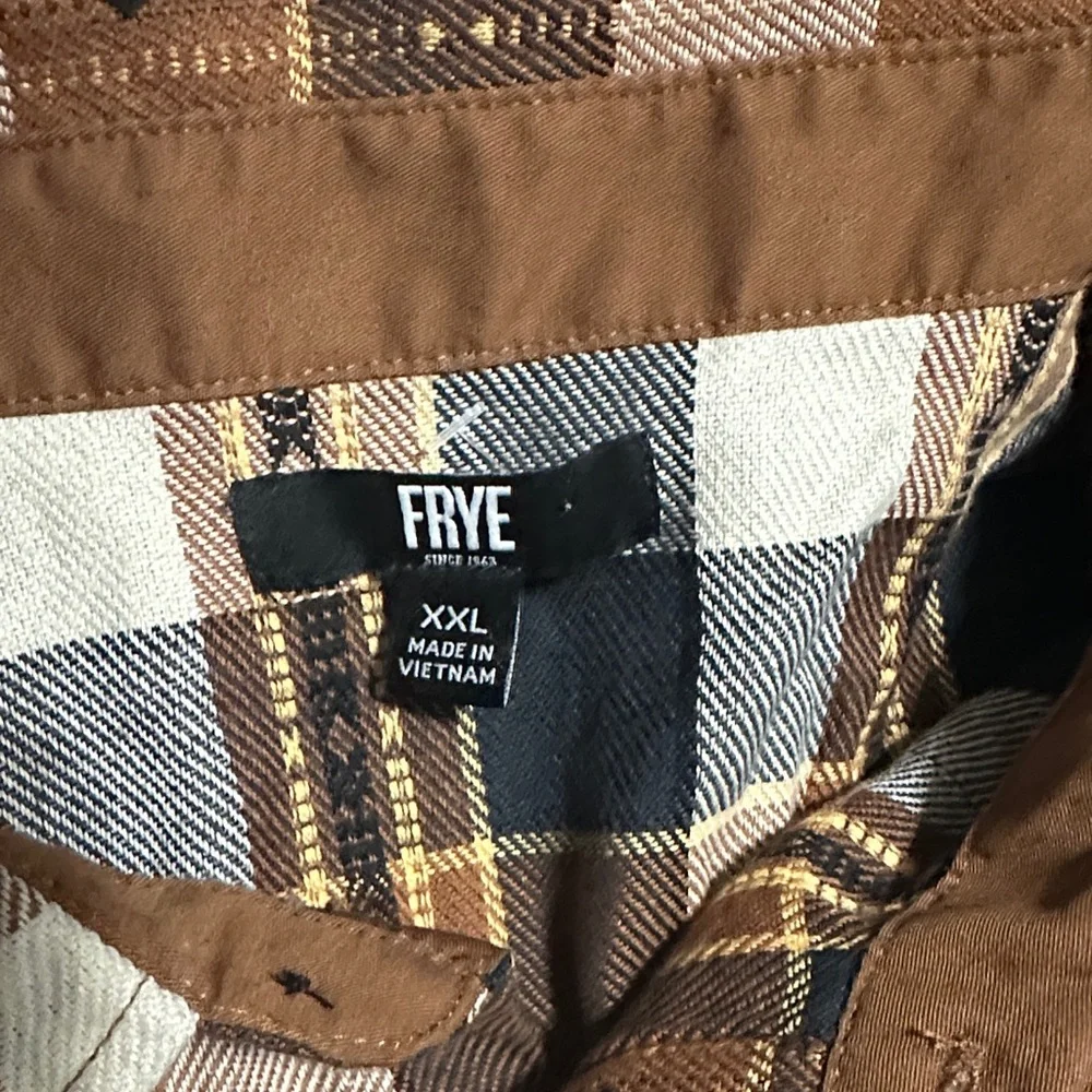 FRYE XXL Western Plaid Shirt – Brown & black , Classic Cowboy Style.